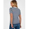 imageANRABESS Short Sleeve Sweater for Women Lightweight Crewneck Wool Blend Sweaters Tops Spring Summer Business Casual OutfitsBlue White Stripe