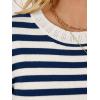 imageANRABESS Short Sleeve Sweater for Women Lightweight Crewneck Wool Blend Sweaters Tops Spring Summer Business Casual OutfitsBlue White Stripe