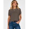 imageANRABESS Short Sleeve Sweater for Women Lightweight Crewneck Wool Blend Sweaters Tops Spring Summer Business Casual OutfitsCoffee
