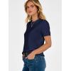 imageANRABESS Short Sleeve Sweater for Women Lightweight Crewneck Wool Blend Sweaters Tops Spring Summer Business Casual OutfitsNavy Blue