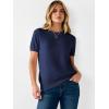 imageANRABESS Short Sleeve Sweater for Women Lightweight Crewneck Wool Blend Sweaters Tops Spring Summer Business Casual OutfitsNavy Blue