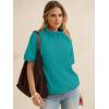imageANRABESS Womens Short Sleeve Tops Oversized Lightweight Sweatshirt Polo Shirts 2026 Summer Casual Button Pullover Top OutfitsAqua