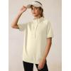 imageANRABESS Womens Short Sleeve Tops Oversized Lightweight Sweatshirt Polo Shirts 2026 Summer Casual Button Pullover Top OutfitsBeige