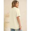 imageANRABESS Womens Short Sleeve Tops Oversized Lightweight Sweatshirt Polo Shirts 2026 Summer Casual Button Pullover Top OutfitsBeige