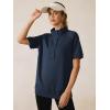 imageANRABESS Womens Short Sleeve Tops Oversized Lightweight Sweatshirt Polo Shirts 2026 Summer Casual Button Pullover Top OutfitsBlue