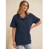 imageANRABESS Womens Short Sleeve Tops Oversized Lightweight Sweatshirt Polo Shirts 2026 Summer Casual Button Pullover Top OutfitsBlue