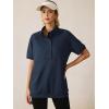 imageANRABESS Womens Short Sleeve Tops Oversized Lightweight Sweatshirt Polo Shirts 2026 Summer Casual Button Pullover Top OutfitsBlue