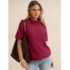 imageANRABESS Womens Short Sleeve Tops Oversized Lightweight Sweatshirt Polo Shirts 2026 Summer Casual Button Pullover Top OutfitsDark Red