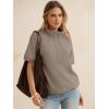 imageANRABESS Womens Short Sleeve Tops Oversized Lightweight Sweatshirt Polo Shirts 2026 Summer Casual Button Pullover Top OutfitsKhaki