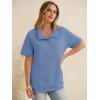 imageANRABESS Womens Short Sleeve Tops Oversized Lightweight Sweatshirt Polo Shirts 2026 Summer Casual Button Pullover Top OutfitsLight Blue