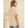imageANRABESS Womens Short Sleeve Tops Oversized Lightweight Sweatshirt Polo Shirts 2026 Summer Casual Button Pullover Top OutfitsParchment