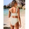 imageANRABESS Bikini Sets for Women Summer High Waisted 2 Piece Bathing Suit Ribbed Tie Knot Swimsuit 2026 Beach Vacation SwimwearBeige