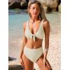 imageANRABESS Bikini Sets for Women Summer High Waisted 2 Piece Bathing Suit Ribbed Tie Knot Swimsuit 2026 Beach Vacation SwimwearBeige