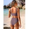 imageANRABESS Bikini Sets for Women Summer High Waisted 2 Piece Bathing Suit Ribbed Tie Knot Swimsuit 2026 Beach Vacation SwimwearDusty Purple