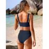 imageANRABESS Bikini Sets for Women Summer High Waisted 2 Piece Bathing Suit Ribbed Tie Knot Swimsuit 2026 Beach Vacation SwimwearNavy Blue