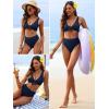 imageANRABESS Bikini Sets for Women Summer High Waisted 2 Piece Bathing Suit Ribbed Tie Knot Swimsuit 2026 Beach Vacation SwimwearNavy Blue