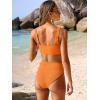 imageANRABESS Bikini Sets for Women Summer High Waisted 2 Piece Bathing Suit Ribbed Tie Knot Swimsuit 2026 Beach Vacation SwimwearOrange