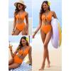imageANRABESS Bikini Sets for Women Summer High Waisted 2 Piece Bathing Suit Ribbed Tie Knot Swimsuit 2026 Beach Vacation SwimwearOrange