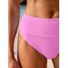 imageANRABESS Bikini Sets for Women Summer High Waisted 2 Piece Bathing Suit Ribbed Tie Knot Swimsuit 2026 Beach Vacation SwimwearPink