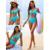 imageANRABESS Bikini Sets for Women Summer High Waisted 2 Piece Bathing Suit Ribbed Tie Knot Swimsuit 2026 Beach Vacation SwimwearTurquoise