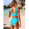 imageANRABESS Bikini Sets for Women Summer High Waisted 2 Piece Bathing Suit Ribbed Tie Knot Swimsuit 2026 Beach Vacation SwimwearTurquoise