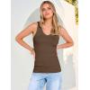 imageANRABESS Tank Tops for Women V Neck Ribbed Knit Slim Fitted Sleeveless Basic Tee Tanks Casual Summer Clothes 2026Coffee