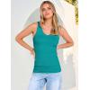 imageANRABESS Tank Tops for Women V Neck Ribbed Knit Slim Fitted Sleeveless Basic Tee Tanks Casual Summer Clothes 2026Teal