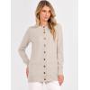 imageANRABESS Womens Cardigans 2026 Fall Dressy Casual Long Sleeve Crewneck Button Down Open Front Soft Knit Cardigan SweatersAlmond