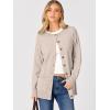 imageANRABESS Womens Cardigans 2026 Fall Dressy Casual Long Sleeve Crewneck Button Down Open Front Soft Knit Cardigan SweatersAlmond
