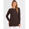imageANRABESS Womens Cardigans 2026 Fall Dressy Casual Long Sleeve Crewneck Button Down Open Front Soft Knit Cardigan SweatersCoffee
