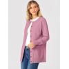 imageANRABESS Womens Cardigans 2026 Fall Dressy Casual Long Sleeve Crewneck Button Down Open Front Soft Knit Cardigan SweatersCoral Pink