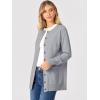 imageANRABESS Womens Cardigans 2026 Fall Dressy Casual Long Sleeve Crewneck Button Down Open Front Soft Knit Cardigan SweatersGrey