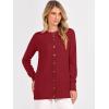 imageANRABESS Womens Cardigans 2026 Fall Dressy Casual Long Sleeve Crewneck Button Down Open Front Soft Knit Cardigan SweatersRed