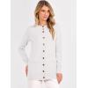 imageANRABESS Womens Cardigans 2026 Fall Dressy Casual Long Sleeve Crewneck Button Down Open Front Soft Knit Cardigan SweatersWhite