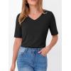 imageANRABESS Womens Half Sleeve Tops V Neck Shirts Basic Fit Tee Trendy Summer Business Casual TShirts Fashion Clothing 2026Black