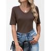 imageANRABESS Womens Half Sleeve Tops V Neck Shirts Basic Fit Tee Trendy Summer Business Casual TShirts Fashion Clothing 2026Brown