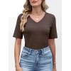 imageANRABESS Womens Half Sleeve Tops V Neck Shirts Basic Fit Tee Trendy Summer Business Casual TShirts Fashion Clothing 2026Brown