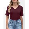 imageANRABESS Womens Half Sleeve Tops V Neck Shirts Basic Fit Tee Trendy Summer Business Casual TShirts Fashion Clothing 2026Burgundy