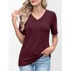 imageANRABESS Womens Half Sleeve Tops V Neck Shirts Basic Fit Tee Trendy Summer Business Casual TShirts Fashion Clothing 2026Burgundy