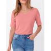 imageANRABESS Womens Half Sleeve Tops V Neck Shirts Basic Fit Tee Trendy Summer Business Casual TShirts Fashion Clothing 2026Coral