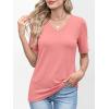 imageANRABESS Womens Half Sleeve Tops V Neck Shirts Basic Fit Tee Trendy Summer Business Casual TShirts Fashion Clothing 2026Coral