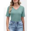 imageANRABESS Womens Half Sleeve Tops V Neck Shirts Basic Fit Tee Trendy Summer Business Casual TShirts Fashion Clothing 2026Gray Green