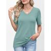imageANRABESS Womens Half Sleeve Tops V Neck Shirts Basic Fit Tee Trendy Summer Business Casual TShirts Fashion Clothing 2026Gray Green