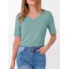 imageANRABESS Womens Half Sleeve Tops V Neck Shirts Basic Fit Tee Trendy Summer Business Casual TShirts Fashion Clothing 2026Gray Green