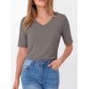 imageANRABESS Womens Half Sleeve Tops V Neck Shirts Basic Fit Tee Trendy Summer Business Casual TShirts Fashion Clothing 2026Gray Taupe