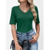 imageANRABESS Womens Half Sleeve Tops V Neck Shirts Basic Fit Tee Trendy Summer Business Casual TShirts Fashion Clothing 2026Green