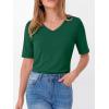 imageANRABESS Womens Half Sleeve Tops V Neck Shirts Basic Fit Tee Trendy Summer Business Casual TShirts Fashion Clothing 2026Green