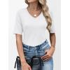 imageANRABESS Womens Half Sleeve Tops V Neck Shirts Basic Fit Tee Trendy Summer Business Casual TShirts Fashion Clothing 2026White