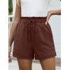 imageANRABESS Womens Shorts Casual Summer High Waisted Elastic Drawstring Comfy Lounge Wide Leg Short Pants Beach Vacation ClothesCoffee