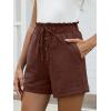 imageANRABESS Womens Shorts Casual Summer High Waisted Elastic Drawstring Comfy Lounge Wide Leg Short Pants Beach Vacation ClothesCoffee
